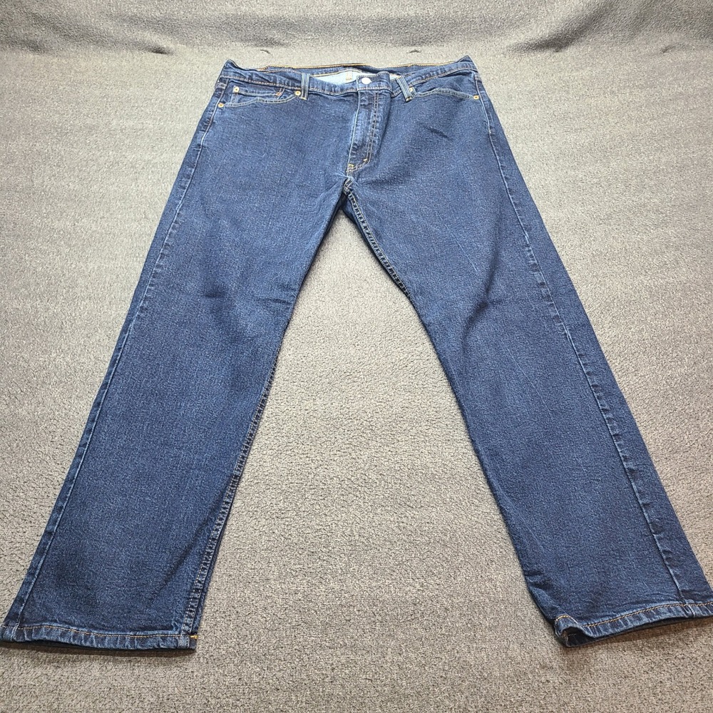 Levi's 505 Regular Fit Jeans Mens 40x30 Dark Blue Excellent Straight Leg Stretch